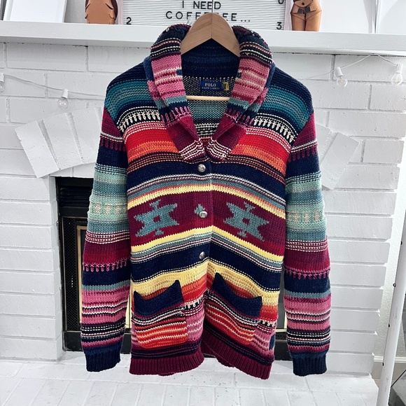 Polo Ralph Lauren Jackets & Blazers - $898 Polo Ralph Lauren Small Hand Knit Beacon Cardigan Southwestern Serape Ranch
